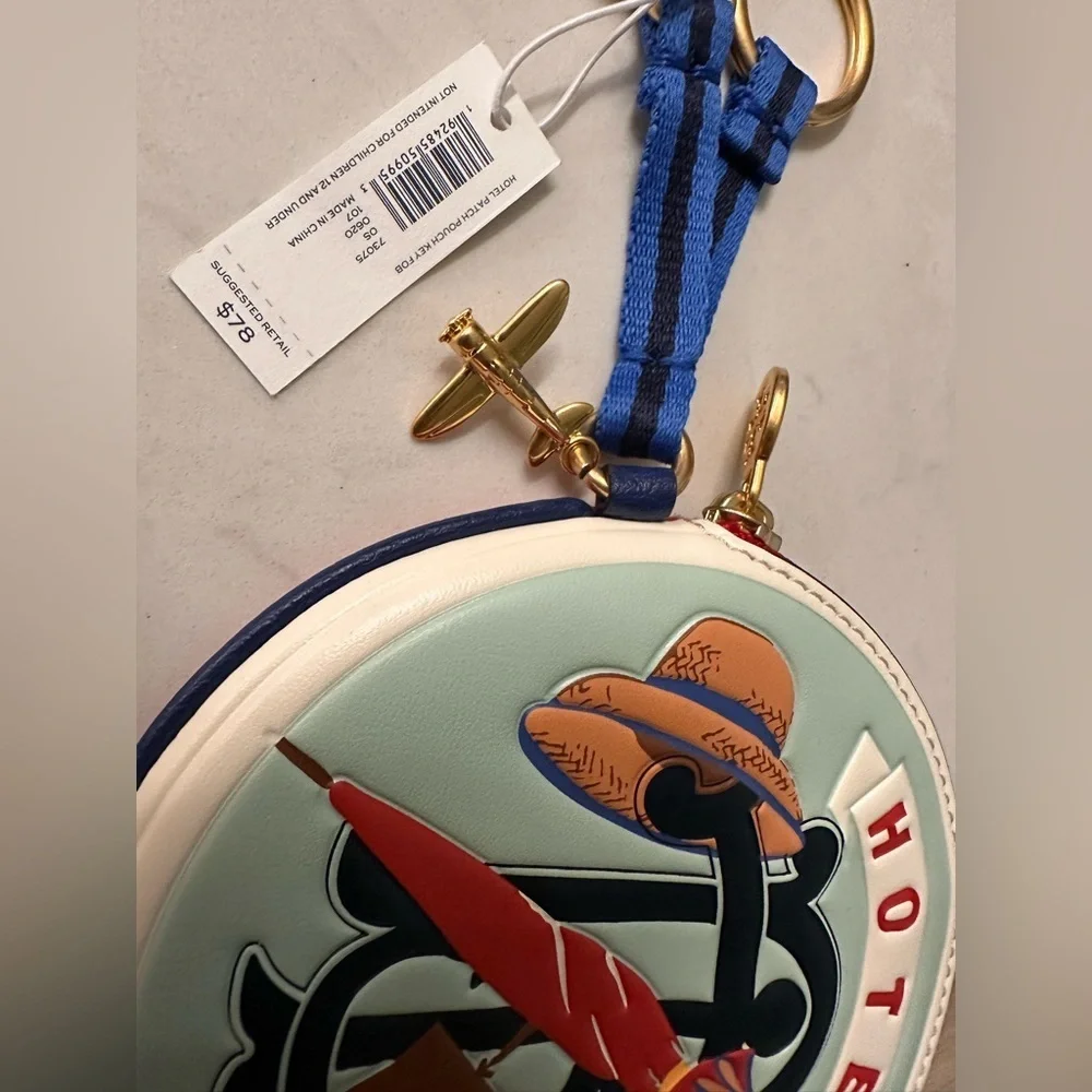NWT! NEW! Tory Burch Limited Edition Havana OR Hotel Keychains Bag Charm leather